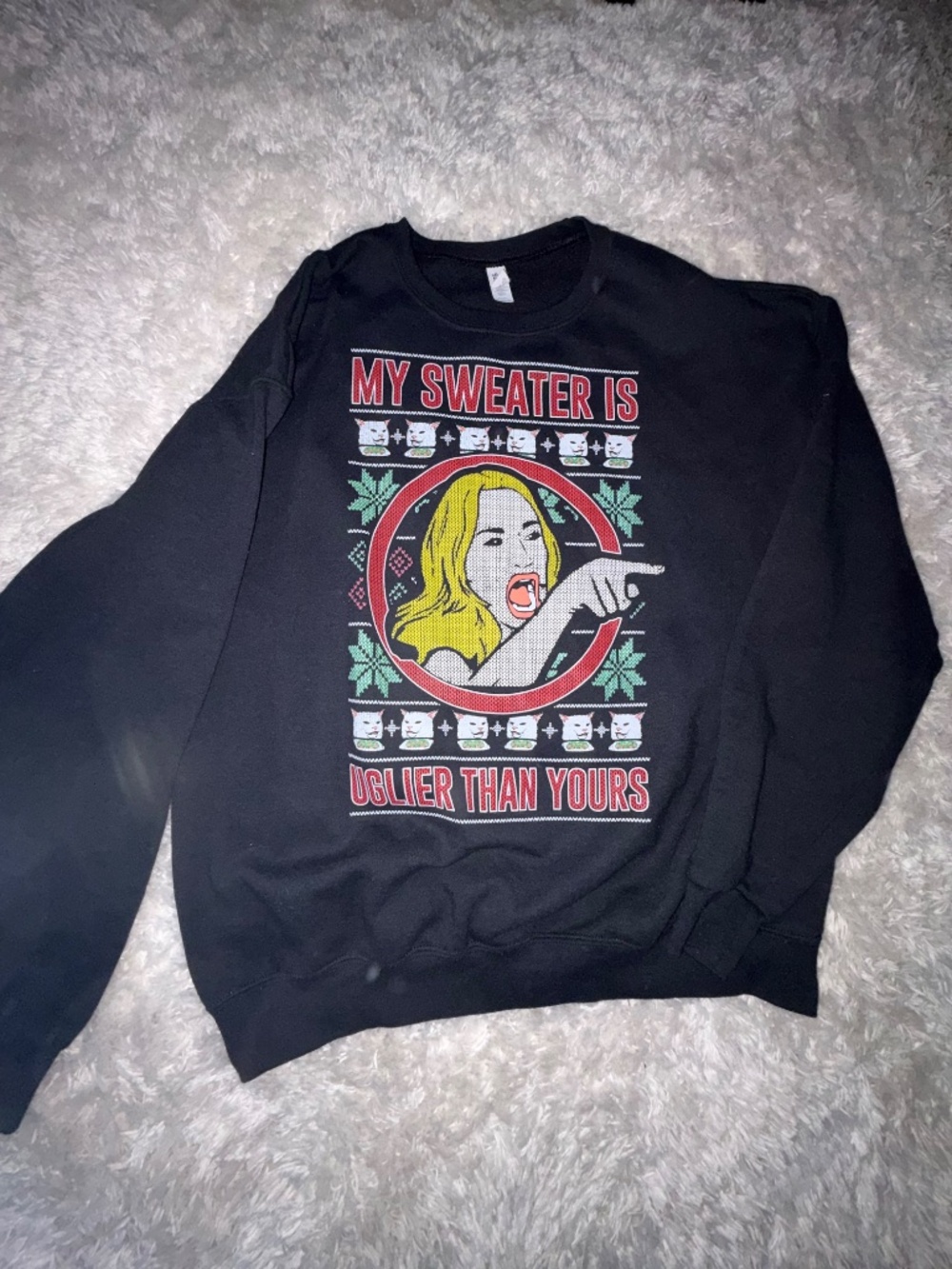 UGLY CHRISTMAS SWEATER RHOBH MEME crew neck